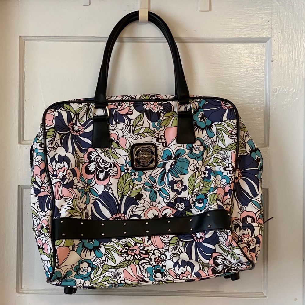 Kathy Van Zeeland Floral Full Zip Weekender Carry On Luggage